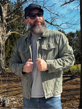 2004 GAP Olive Corduroy Sherpa Jacket